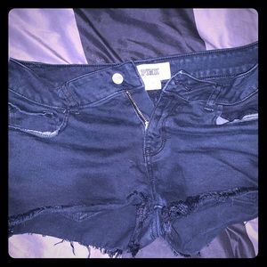 Black jean shorts